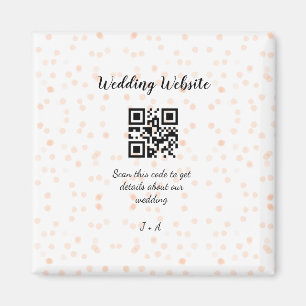 Trouwwebsite scan QR-code voor details sinaasappel Magneet