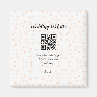 Trouwwebsite scan QR-code voor details sinaasappel Magneet