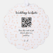 Trouwwebsite scan QR-code voor details sinaasappel Ornament Kaart (Voorkant)