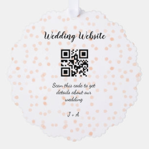 Trouwwebsite scan QR-code voor details sinaasappel Ornament Kaart