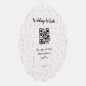 Trouwwebsite scan QR-code voor details sinaasappel Ornament Kaart (Rechts)