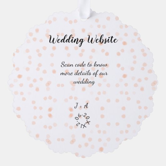 Trouwwebsite scan QR-code voor details sinaasappel Ornament Kaart (Achterkant)