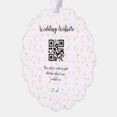 Trouwwebsite scan QR-code voor details sinaasappel Ornament Kaart (Links)