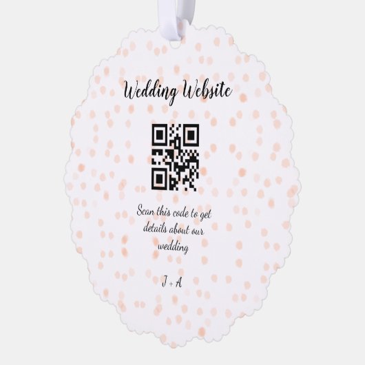 Trouwwebsite scan QR-code voor details sinaasappel Ornament Kaart (Links)