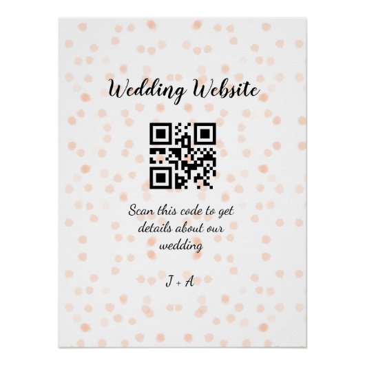 Trouwwebsite scan QR-code voor details sinaasappel Perfect Poster (Voorkant)