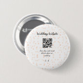 Trouwwebsite scan QR-code voor details sinaasappel Ronde Button 5,7 Cm (Voorkant /achterkant)