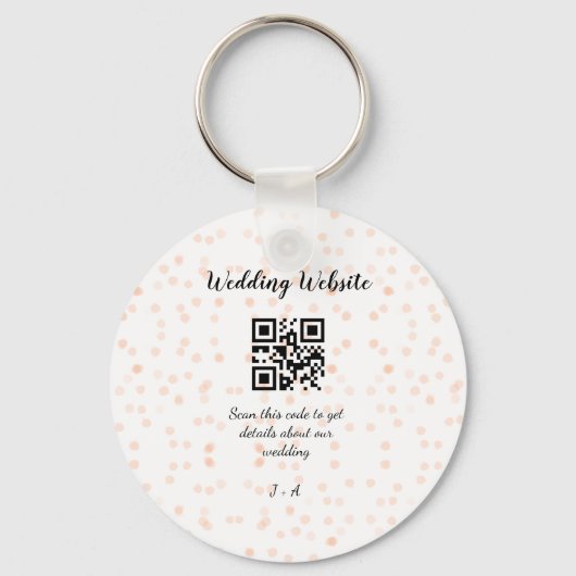 Trouwwebsite scan QR-code voor details sinaasappel Sleutelhanger (Voorkant)