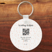 Trouwwebsite scan QR-code voor details sinaasappel Sleutelhanger (Voorkant)
