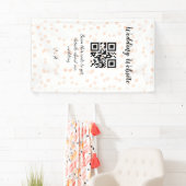 Trouwwebsite scan QR-code voor details sinaasappel Spandoek (Insitu)