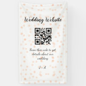 Trouwwebsite scan QR-code voor details sinaasappel Spandoek (Verticaal)