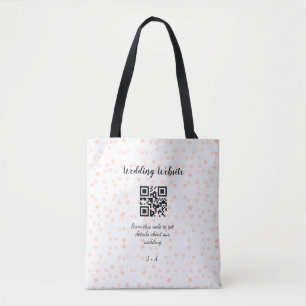 Trouwwebsite scan QR-code voor details sinaasappel Tote Bag