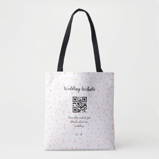 Trouwwebsite scan QR-code voor details sinaasappel Tote Bag (Voorkant)