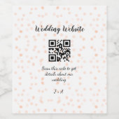 Trouwwebsite scan QR-code voor details sinaasappel Wijn Etiket (Enkel label)