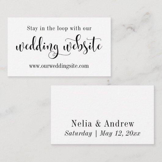 Trouwwebsite,  script bewerkbare achtergrond informatiekaartje (Voorkant / Achterkant)