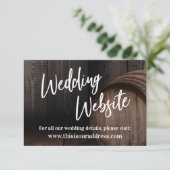 Trouwwebsite Typografie Houten Vat Informatiekaartje (Staand voorkant)