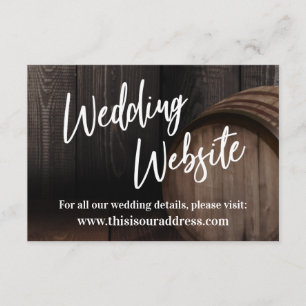 Trouwwebsite Typografie Houten Vat Informatiekaartje