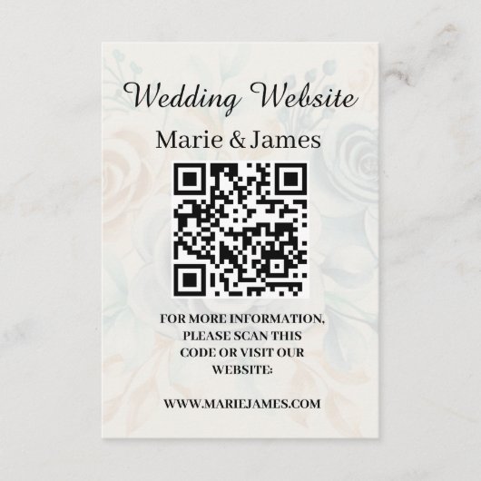 Trouwwebsite Voeg Naam QR-code Minimalistische Fot Informatiekaartje (Voorkant)