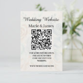 Trouwwebsite Voeg Naam QR-code Minimalistische Fot Informatiekaartje (Staand voorkant)