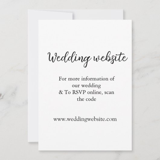 Trouwwebsite voeg q r code koppel naam details toe kaart (Voorkant)