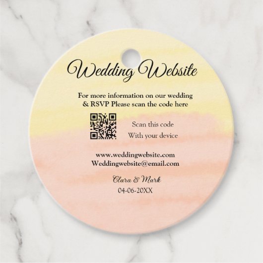 Trouwwebsite voeg QR-code scan toe voeg naam datum Bedankjes Labels (Voorkant)