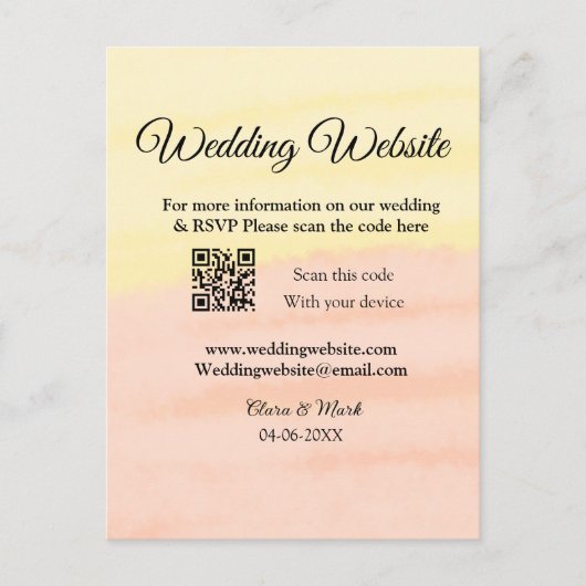 Trouwwebsite voeg QR-code scan toe voeg naam datum Briefkaart (Voorkant)