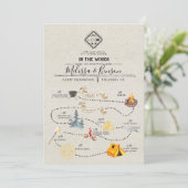 Trouwweekend in de bossen routekaart programmakaart (Staand voorkant)