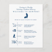 Trouwweekend in Newport RI Itinerarijtijdlijn Informatiekaartje (Voorkant)