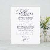 Trouwweekend Itinerarium Elegant Script Welkom (Staand voorkant)