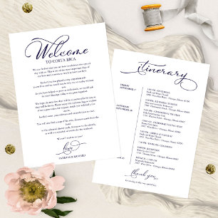 Trouwweekend Itinerarium Elegant Script Welkom I Kaart