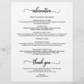 Trouwweekend Itinerarium Simple Chic Tijdlijn (Achterkant)