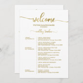 Trouwweekend Itinerarium Simple Chic Tijdschema Kaart (Voorkant / Achterkant)