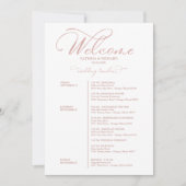 Trouwweekend Itinerarium Tijdschema Elegante Kaart (Voorkant)