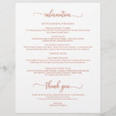 Trouwweekend Itinerarium Tijdschema Roze Goud (Achterkant)