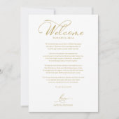 Trouwweekend Itinerary Elegant Script Rooster Kaart (Voorkant)