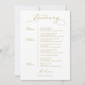 Trouwweekend Itinerary Elegant Script Rooster Kaart (Achterkant)