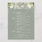 Trouwweekend Itinerary Sage Groene Bloemen Programmakaart (Achterkant)
