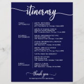 Trouwweekend Itinerary Schema in Marineblauw (Achterkant)