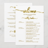 Trouwweekend Itinerary Simple Chic Tijdlijn Kaart (Voorkant / Achterkant)