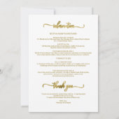 Trouwweekend Itinerary Simple Chic Tijdschema Kaart (Achterkant)