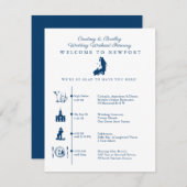 Trouwweekend Itinerary Tijdlijn Encl Newport RI Informatiekaartje (Voorkant / Achterkant)