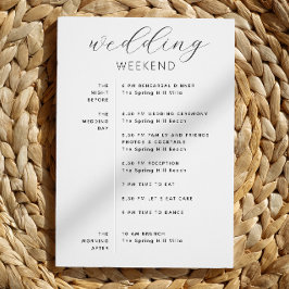 Trouwweekend Itinerary & Welkomsttas | Tijdschema Kaart
