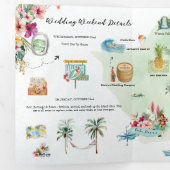 Trouwweekend | Oahu, Hawaï Drieluik Uitnodiging (Binnenzijde eerst)