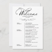 Trouwweekend Reisplan Tijdschema Elegant Kaart (Voorkant)