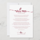 Trouwweekend Welkom en Reisprogramma Brief Chic Kaart (Voorkant)