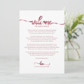 Trouwweekend Welkom en Reisprogramma Brief Chic Kaart (Staand voorkant)