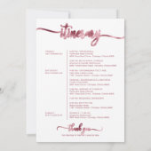 Trouwweekend Welkom en Reisprogramma Brief Chic Kaart (Achterkant)
