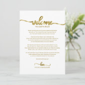 Trouwweekend Welkom en Reisprogramma Brief Chic  Kaart (Staand voorkant)