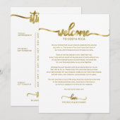 Trouwweekend Welkom en Reisprogramma Brief Chic  Kaart (Voorkant / Achterkant)