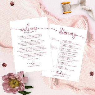 Trouwweekend Welkom en Reisprogramma Brief Chic  Kaart