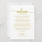 Trouwweekend Welkom en Reisprogramma Brief Goud Kaart (Voorkant)